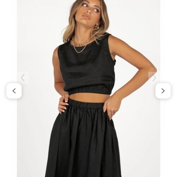 DISSH Black Linen Maxi Skirt - Picture 4 of 7